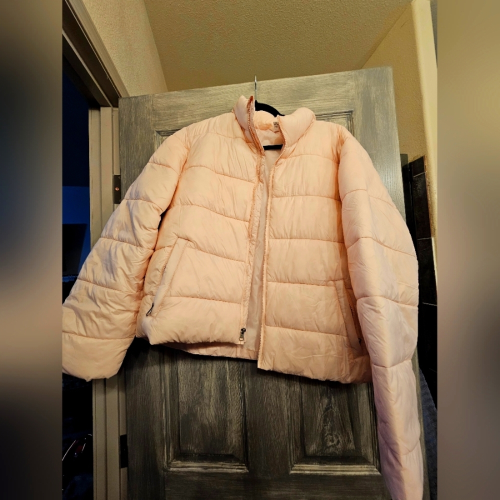 Time And Tru Womens Xl Light Pink Puffer Jacket